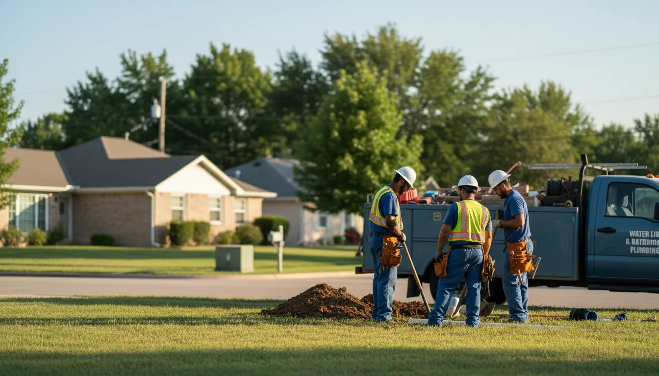Residential water line and bathroom plumbing service in Murray, IA